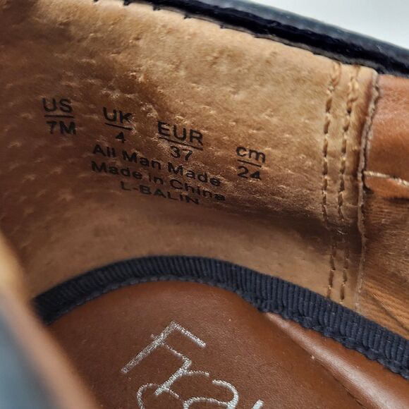 FRANCO SARTO Bazel Penny Loafers Shoes Womens 7 Dark Navy Blue Patent Vegan Lug - Picture 5 of 9